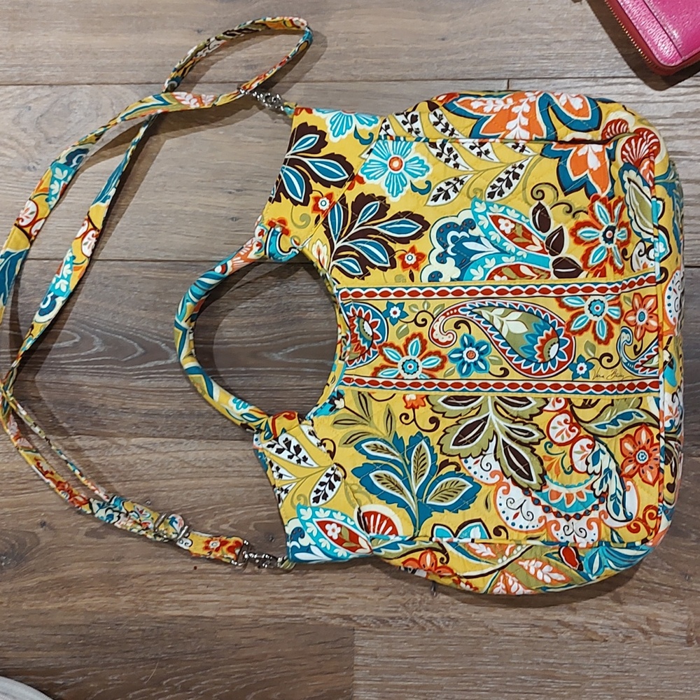 Vintage Vera Bradley Cassidy in Provencal Yellow Floral Green Purse Bag EUC